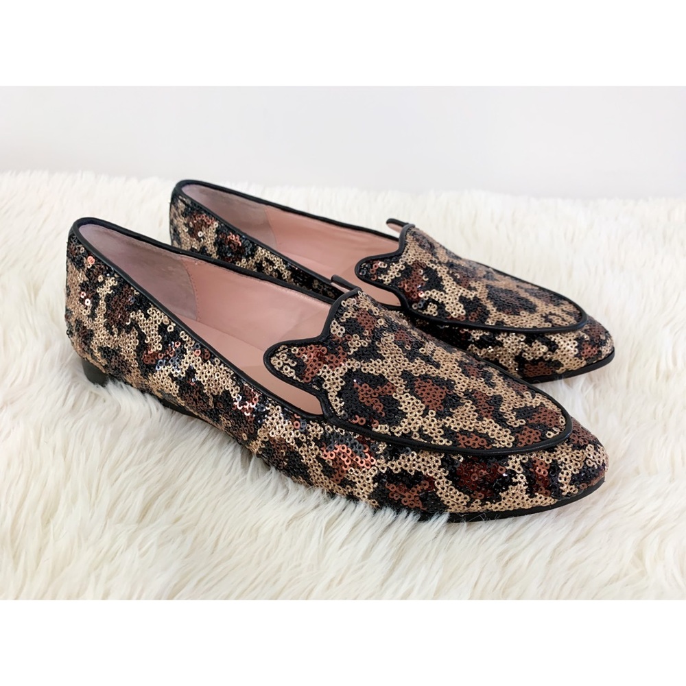 Kate Spade Womens Caty Sequin Leopard Loafers